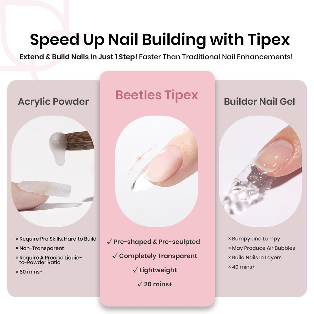 Ongles Beetles Tipex – forme C-curve prête pour un rendu professionnel.