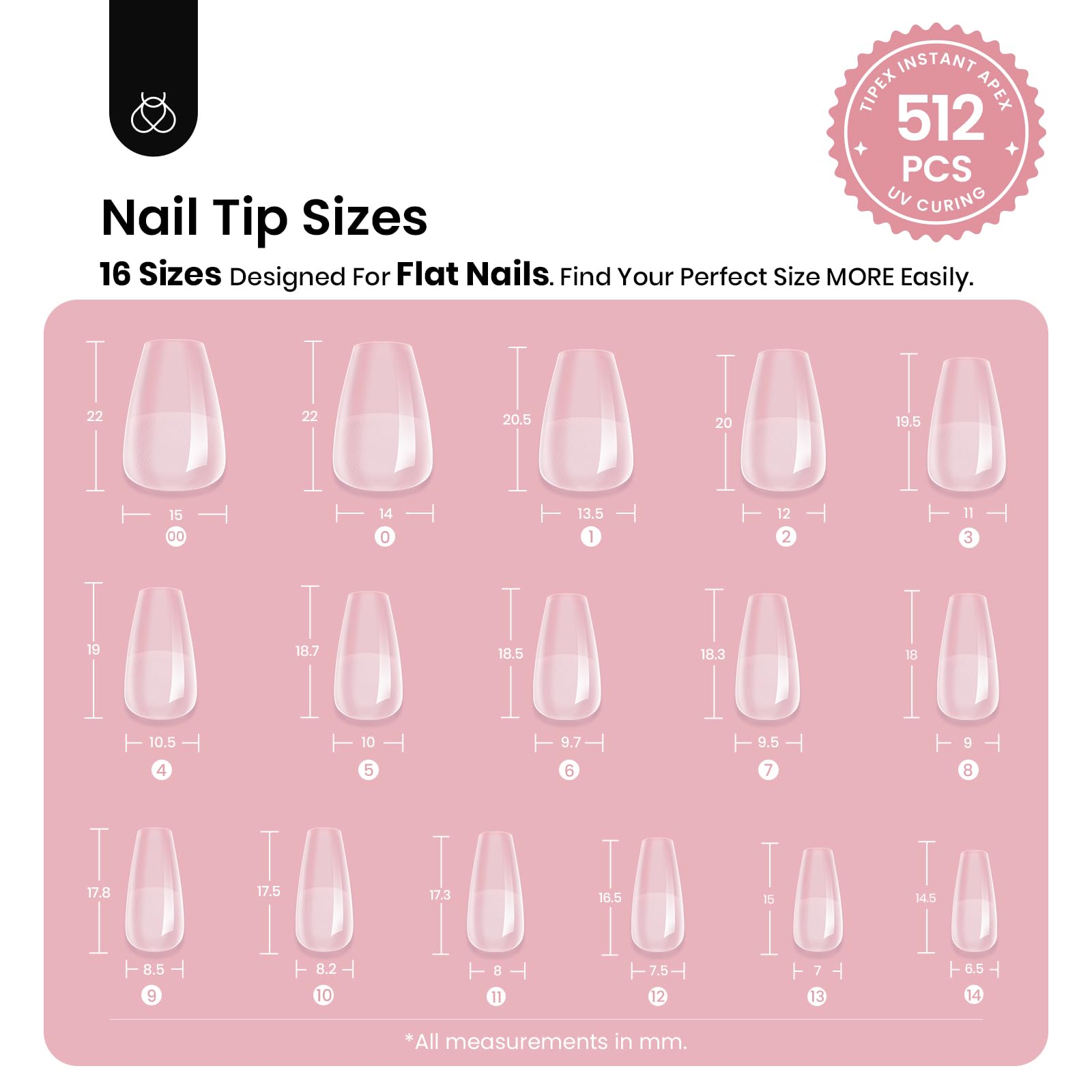 Beetles Tipex – base fine et pointe renforcée, adaptation facile à divers ongles.