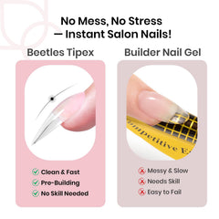 Beetles Tipex courbe préfilée: ajuste facilement la forme naturelle de l’ongle.