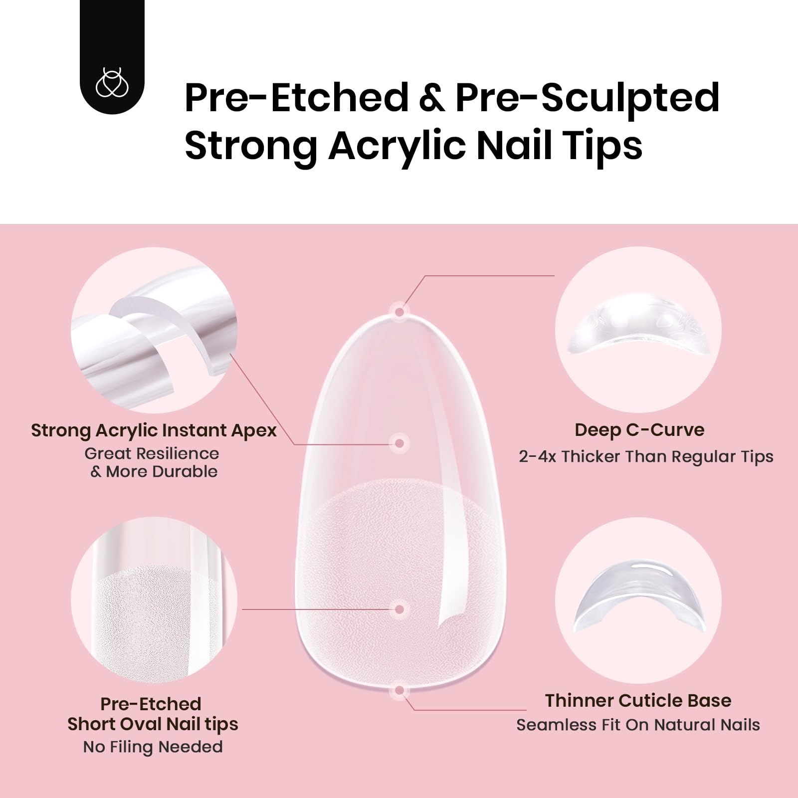 Beetles Tipex Instant Apex tips thick apex structure for durability
