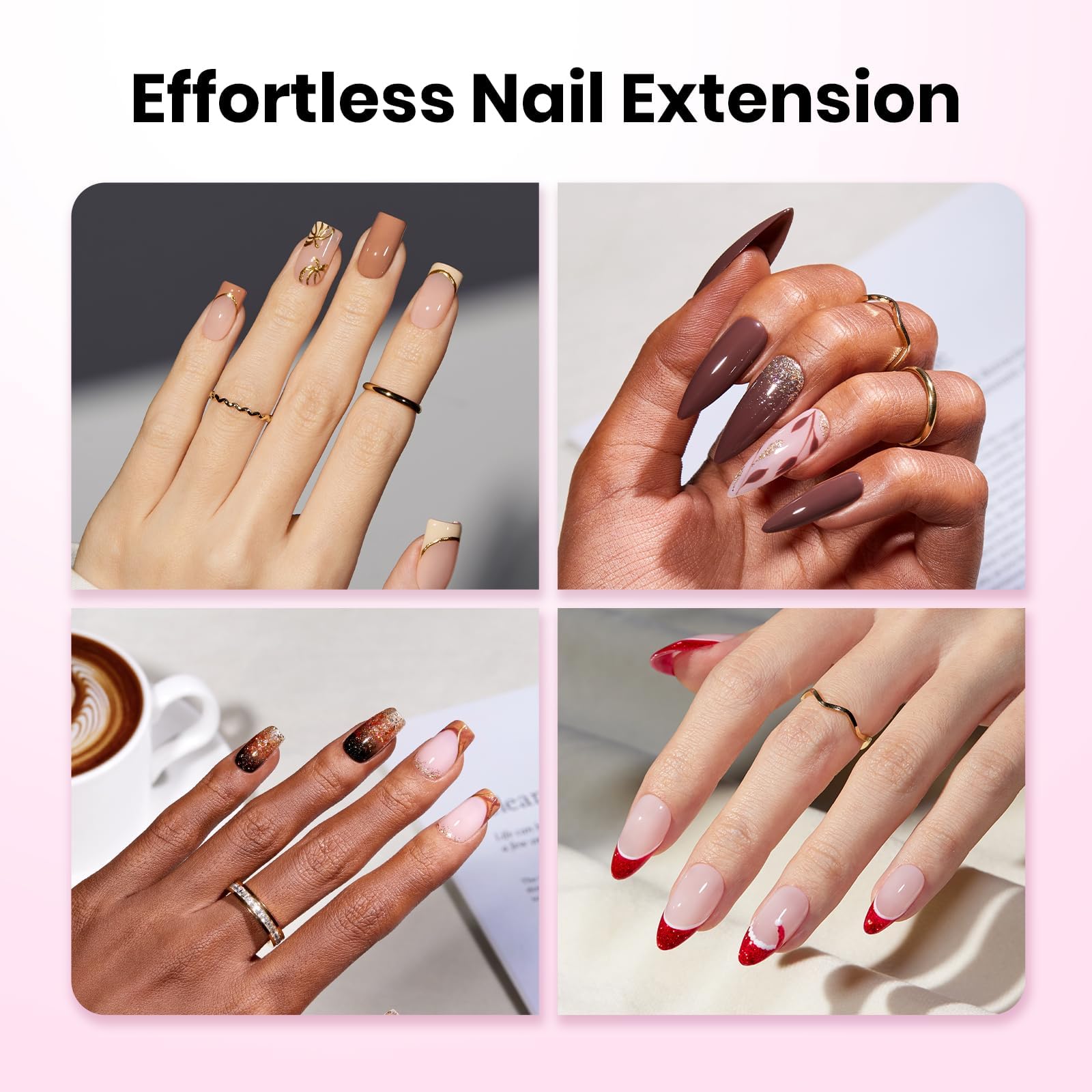 Beetles Tipex Lite tips being applied on a nail at home