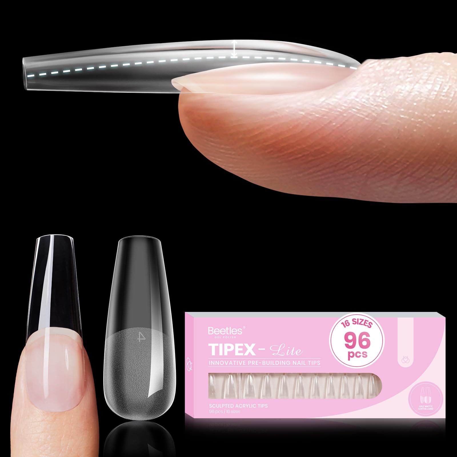 Beetles Tipex Lite Apex – embouts coffin long, structure intégrée et durable
