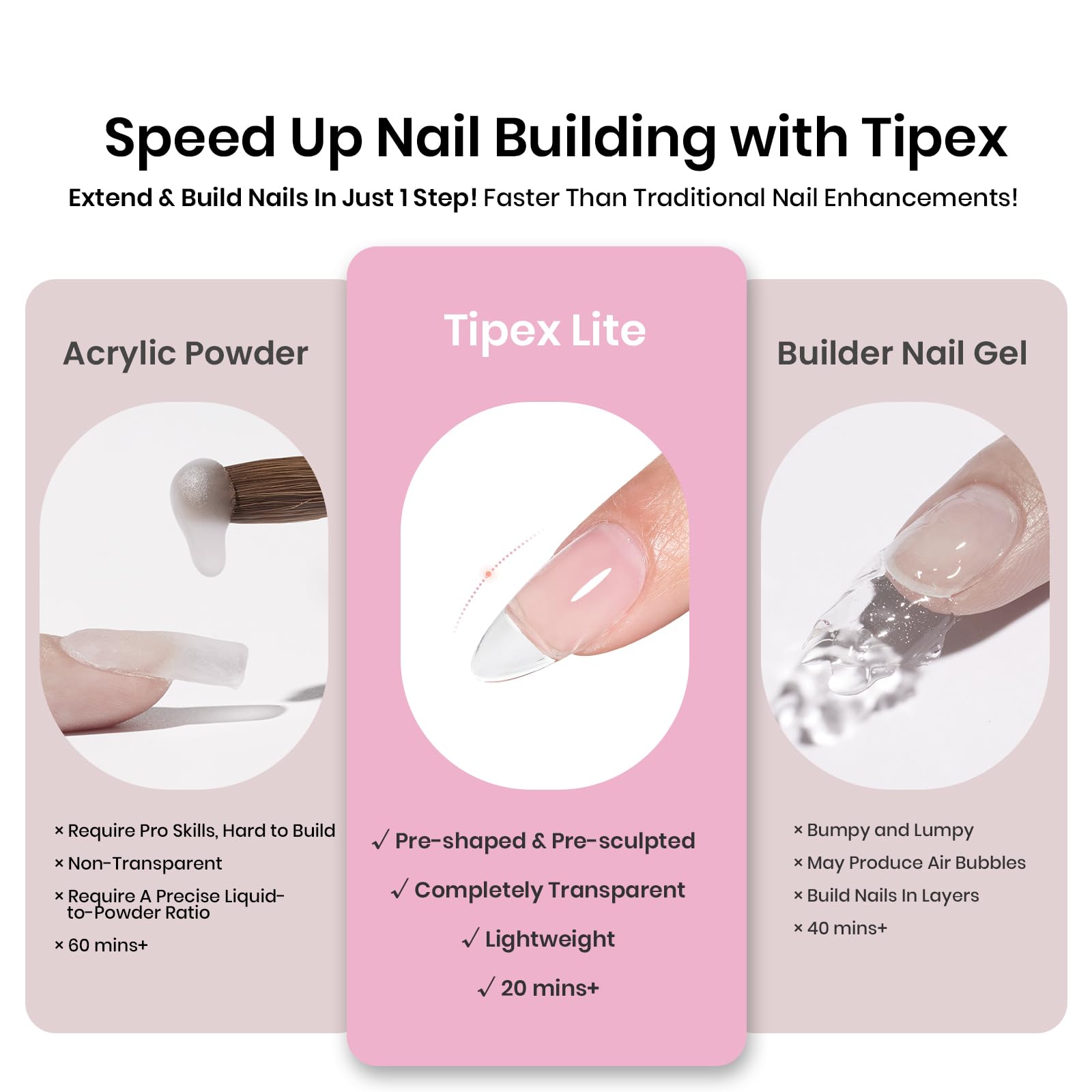 Beetles Tipex Lite Apex deliver natural arch without heavy overlay