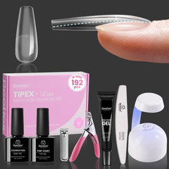 Beetles Tipex Lite Apex, pointe d’ongle en forme cercueil longue pour fini naturel.