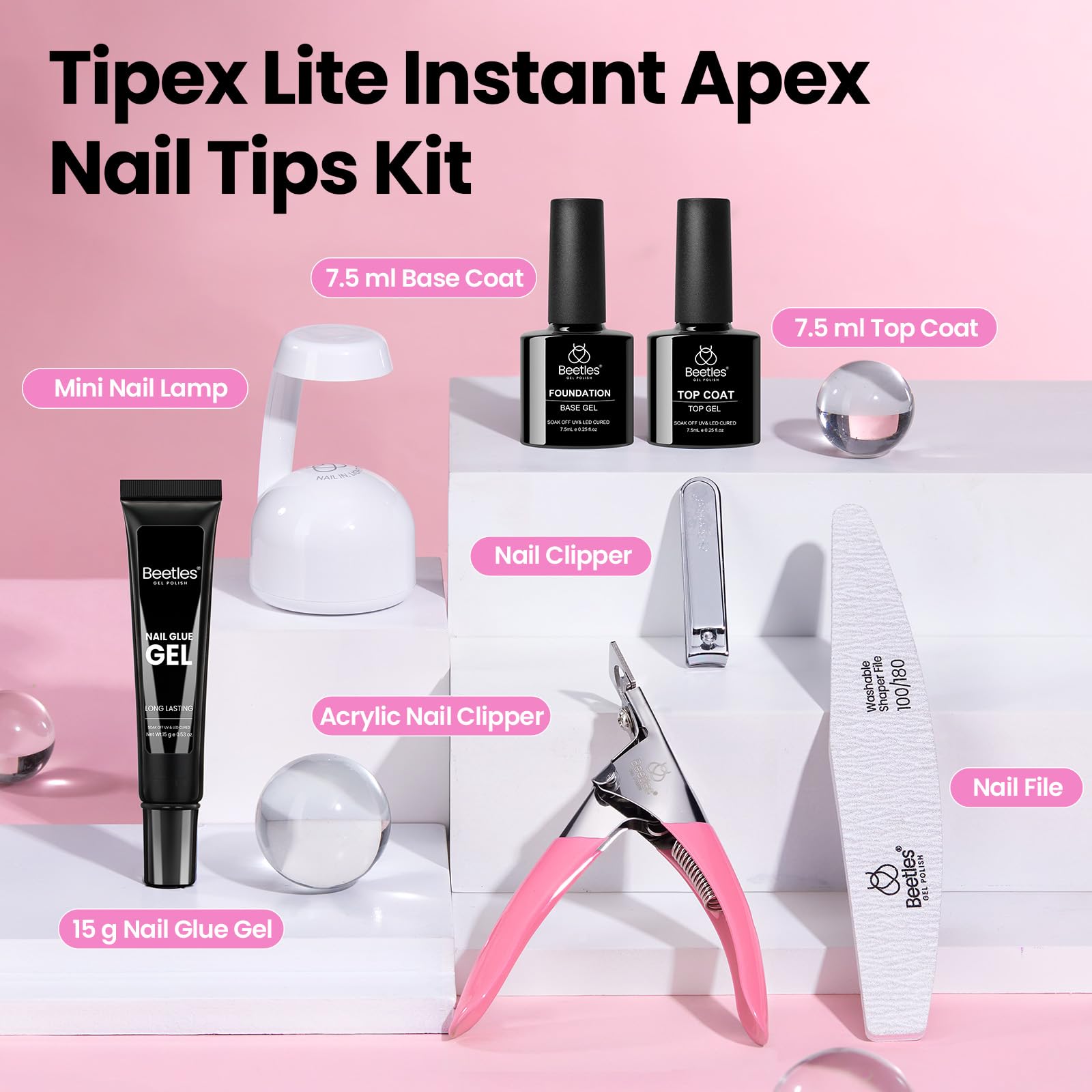 Beetles kit Tipex Lite Apex prêt-à-porter pour nail art durable.