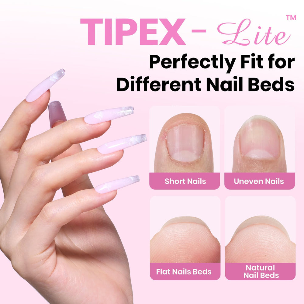 Beetles Tipex Lite Apex, colle UV et accessoires inclus pour une application rapide.