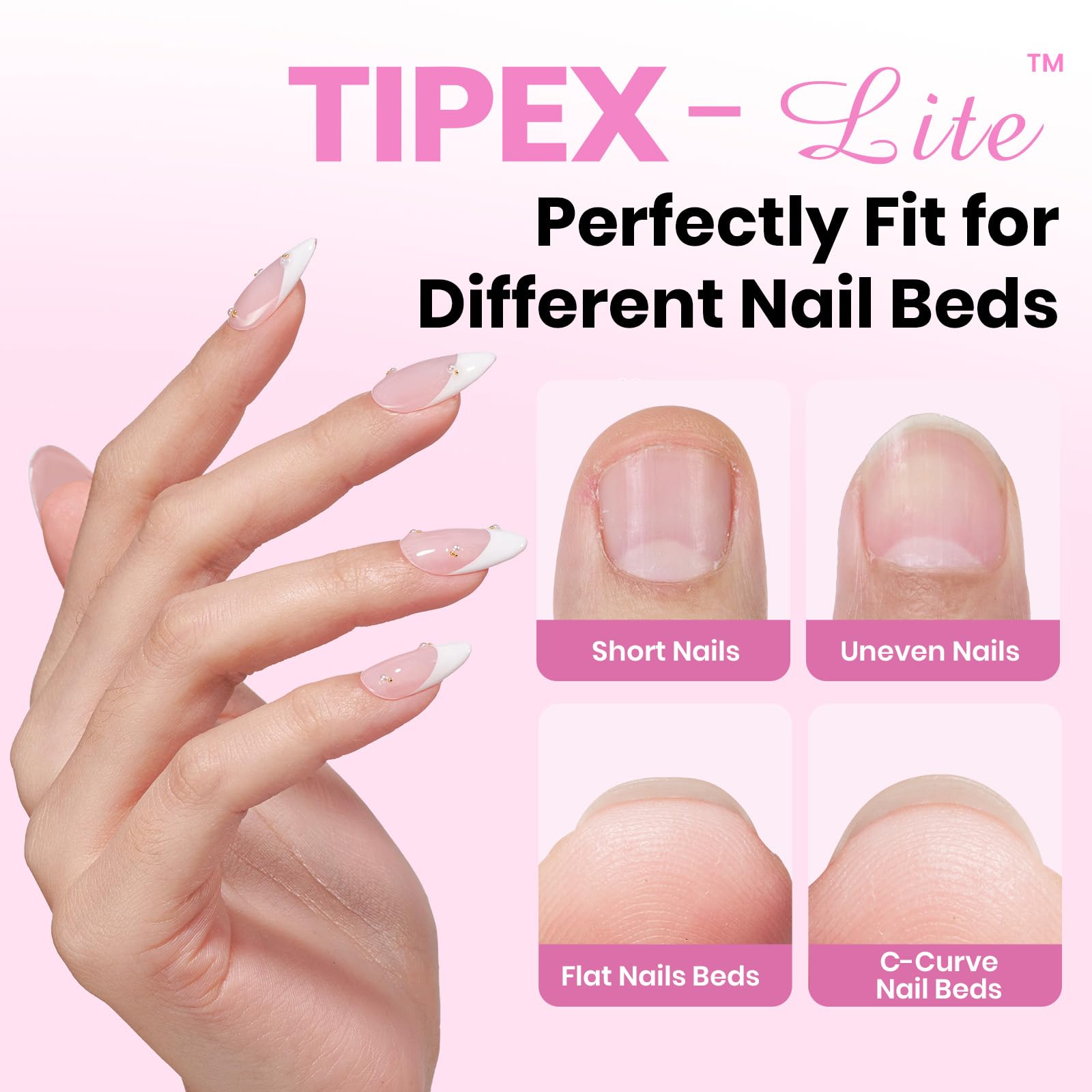 Beetles Tipex Lite Apex – pointes amande faciles à préparer et à fixer