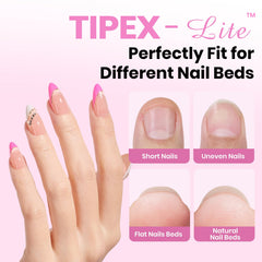 Beetles Tipex Lite Apex Kit: tips amandes courtes pour une apparence naturelle et rapide