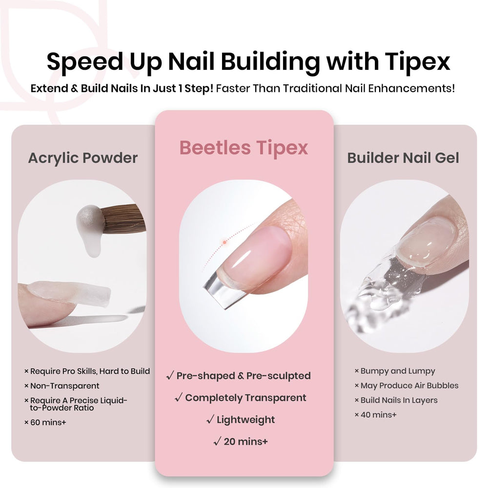 Beetles Tipex 16 tailles pour ajustement naturel sur les ongles.