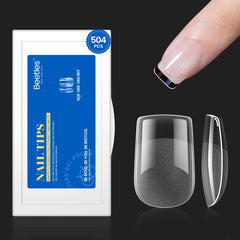 Beetles Gel Polish, tips XS carrés, prisma naturel et couverture complète pour une manucure