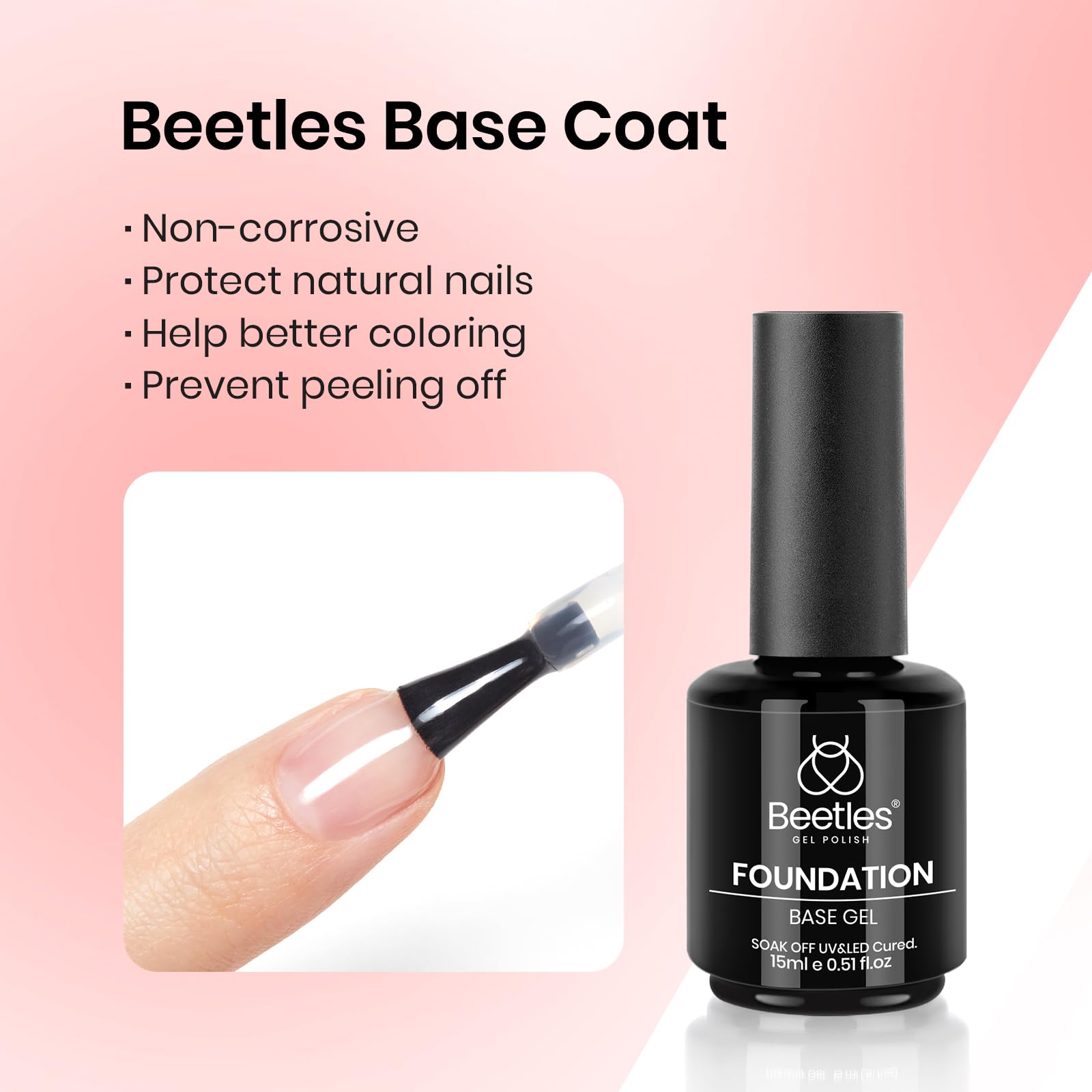 Beetles top coat brillant 15ml – fini miroir durable.