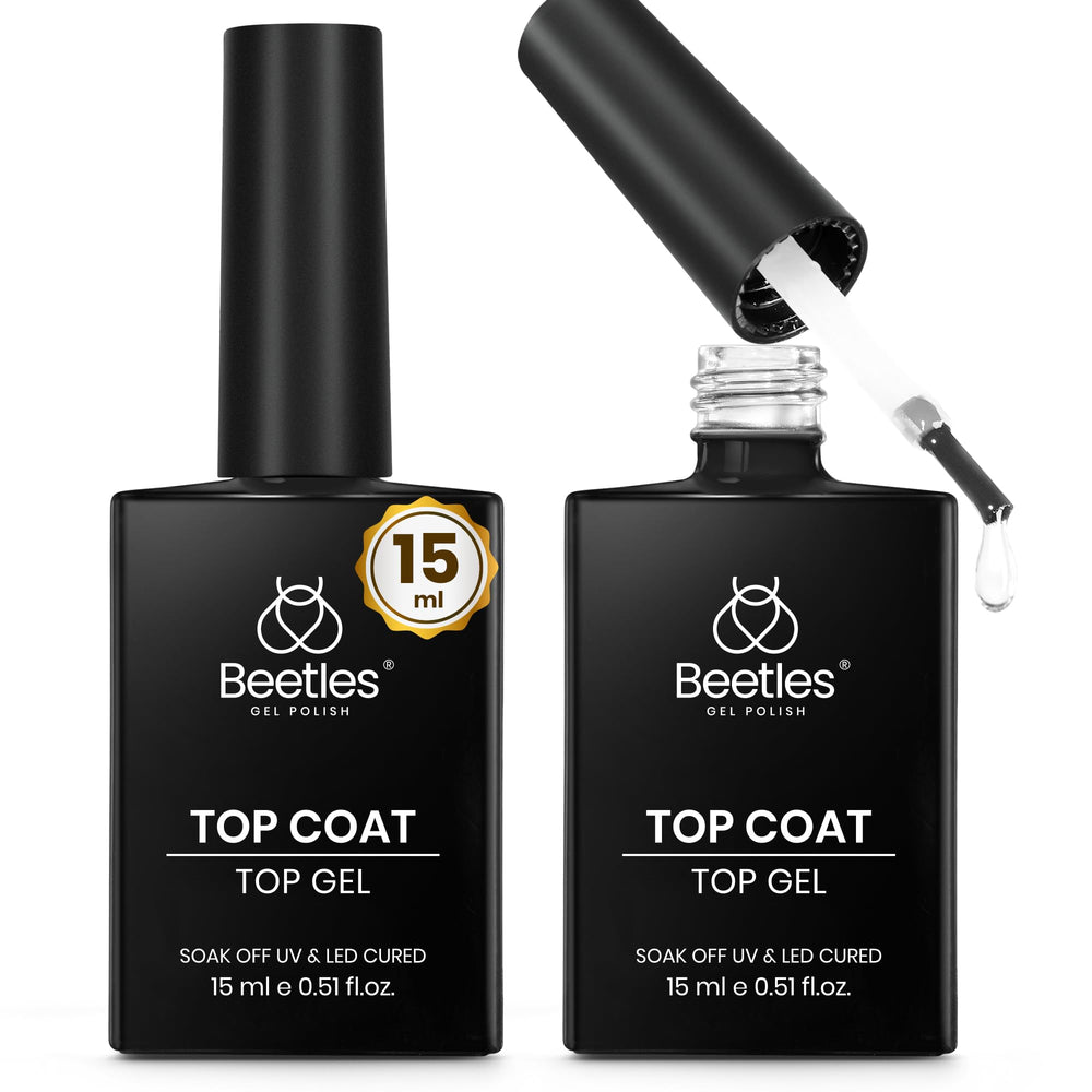 Beetles Top Coat Gel offre une finition brillant sans essuyage pour une manucure durable