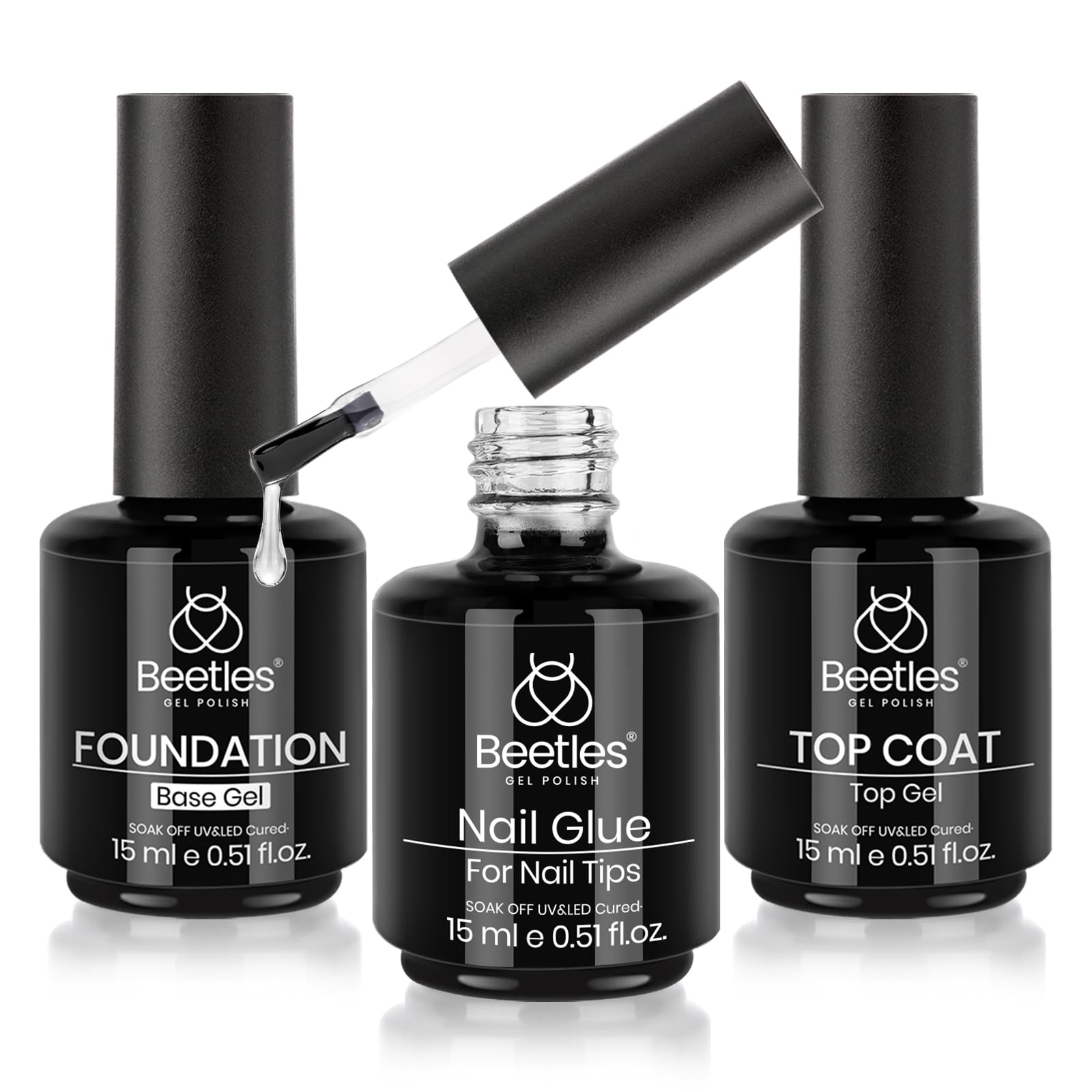 Beetles Top Coat Gel sans essuyage pour une brillance durable à domicile.
