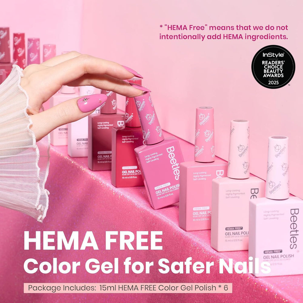Beetles Valentines Gel Polish – rose vif, éclat élégant pour soirées.