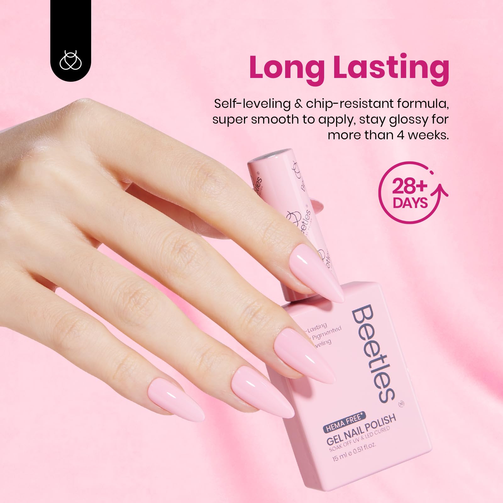 Beetles Valentines Gel Polish – nude clair, look discret et raffiné.