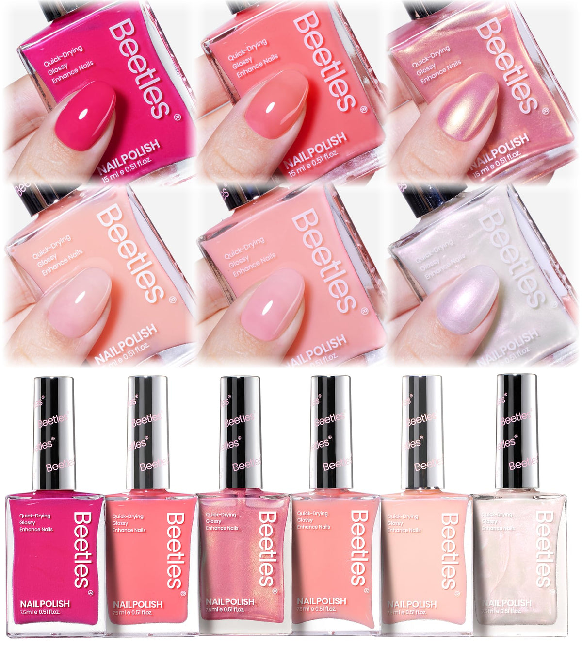 Beetles Vernis Coffret Coeurs 6 Couleurs : palette variée pour personnaliser votre nail art.