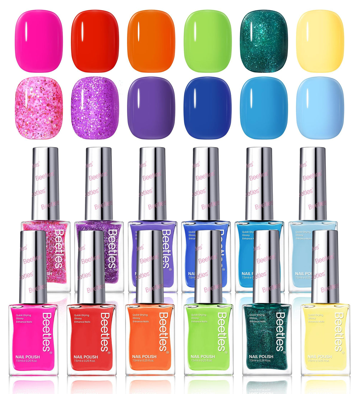 Beetles Gel Polish vernis néon arc-en-ciel pour ongles éclatants