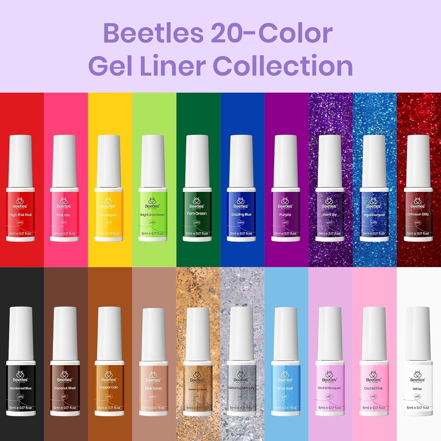 Beetles vernis gel : application homogène et sans bavure.