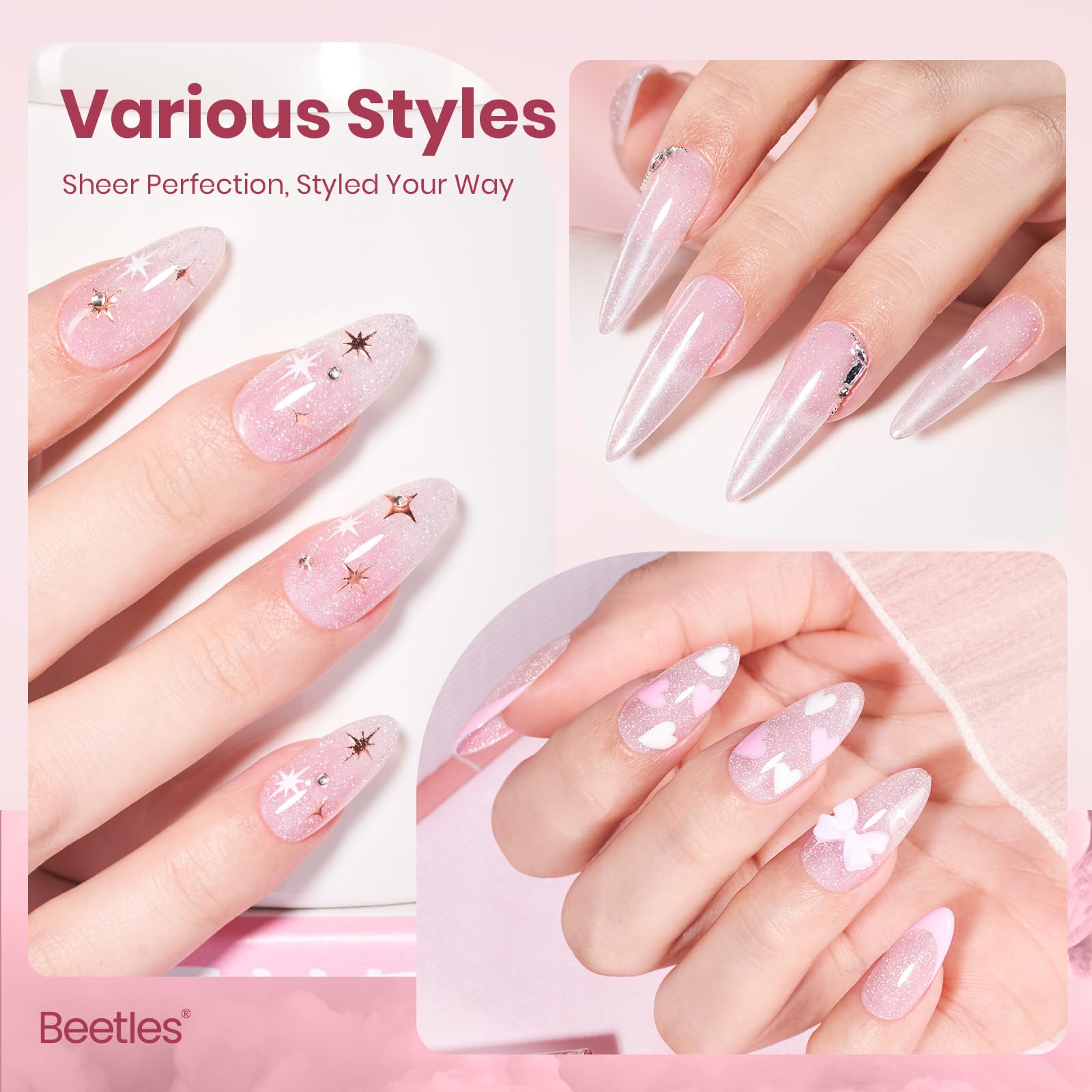Beetles gel vernis appliqué rapide UV/LED pour une pose efficace.