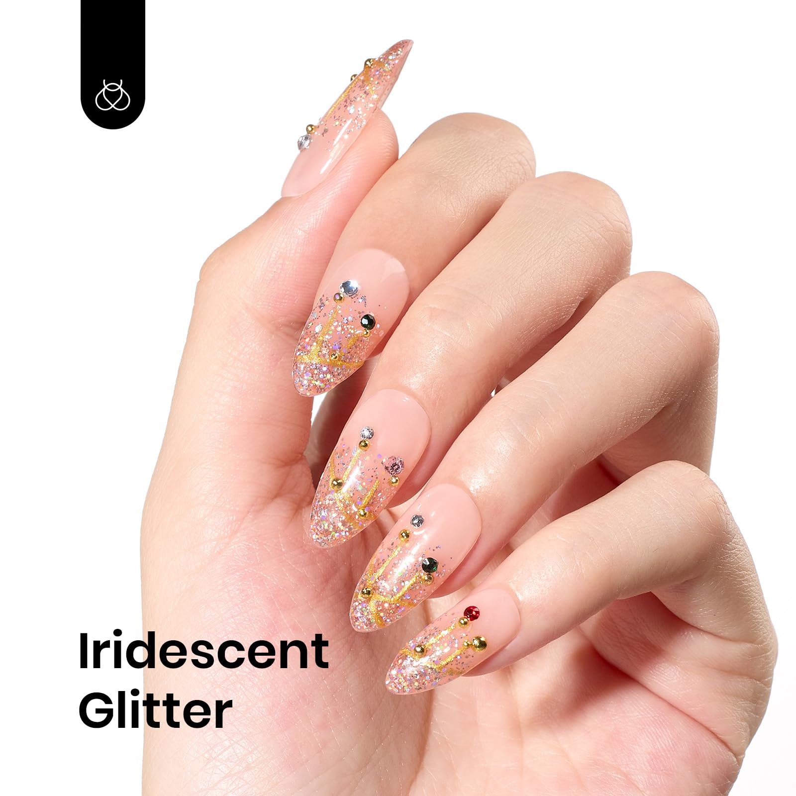 Beetles Gel Vernis art-ongles rose-or lumière – tenue durable et élégante.