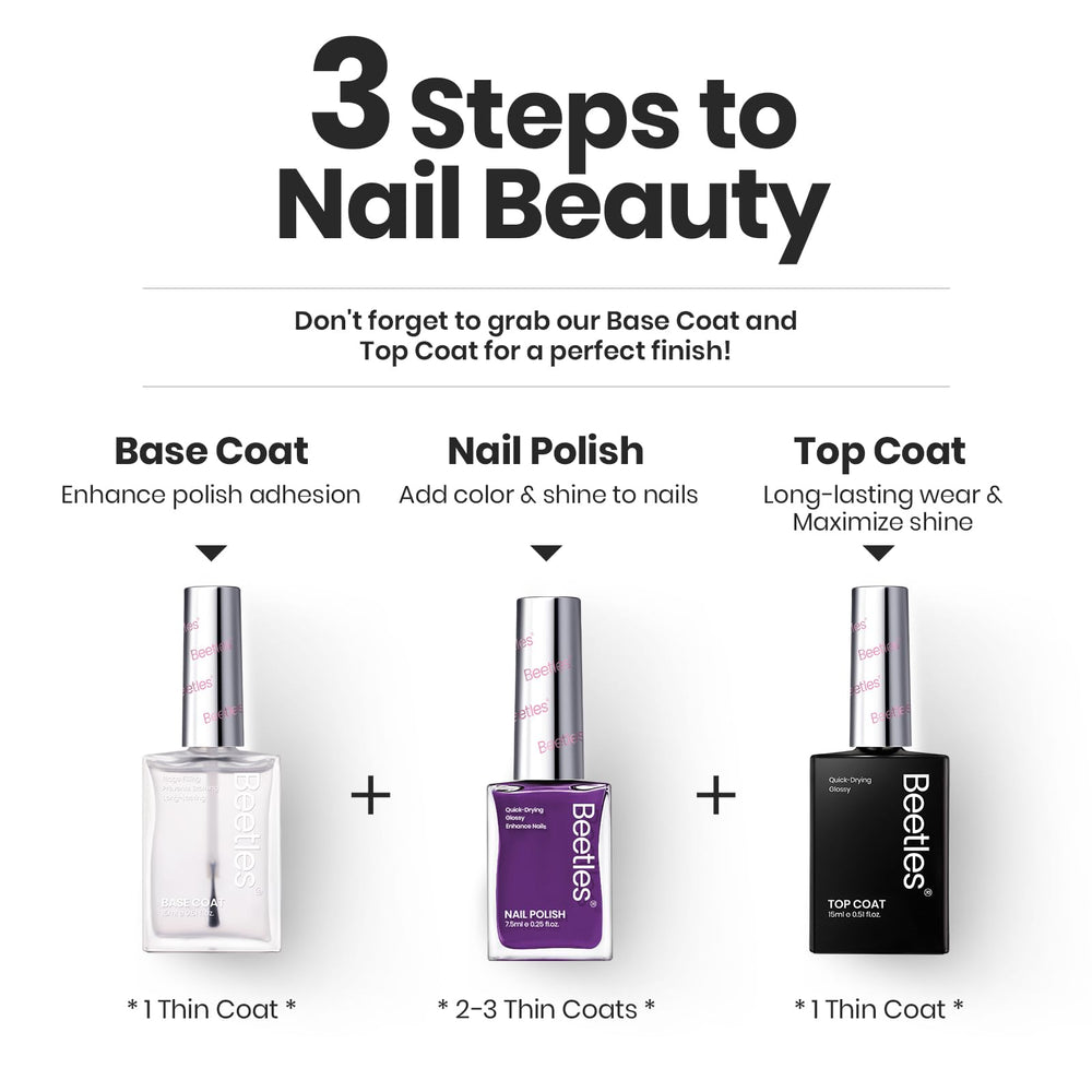 Beetles Gel Polish: utilisation optimale avec base et top coat vendus séparément