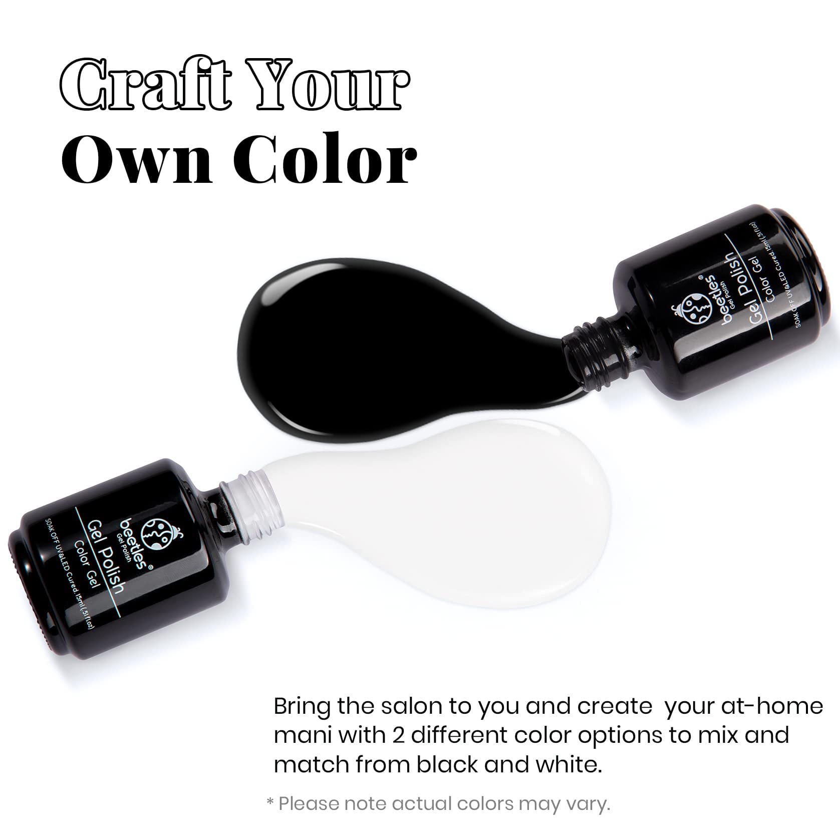 Beetles vernis gel blanc 15ml: flacon blanc éclatant