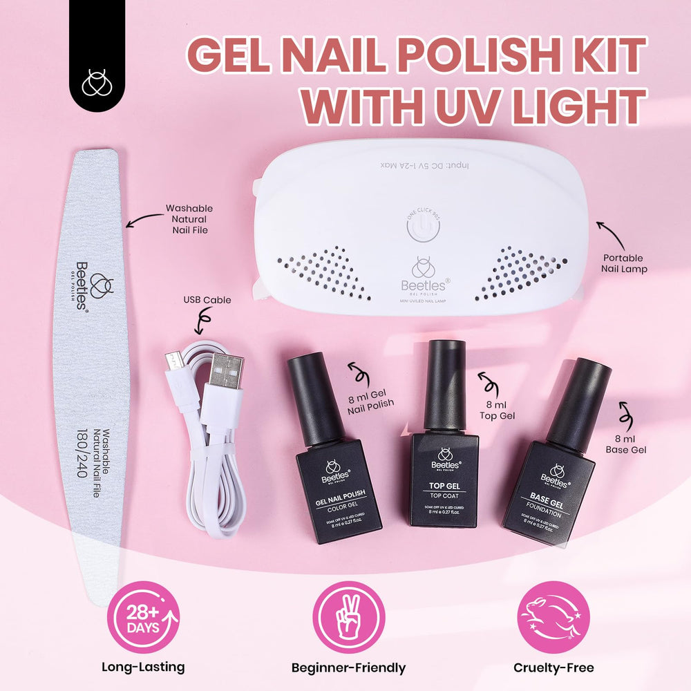 Beetles vernis gel blanc 8ml pour une couleur éclatante et facile d'application.