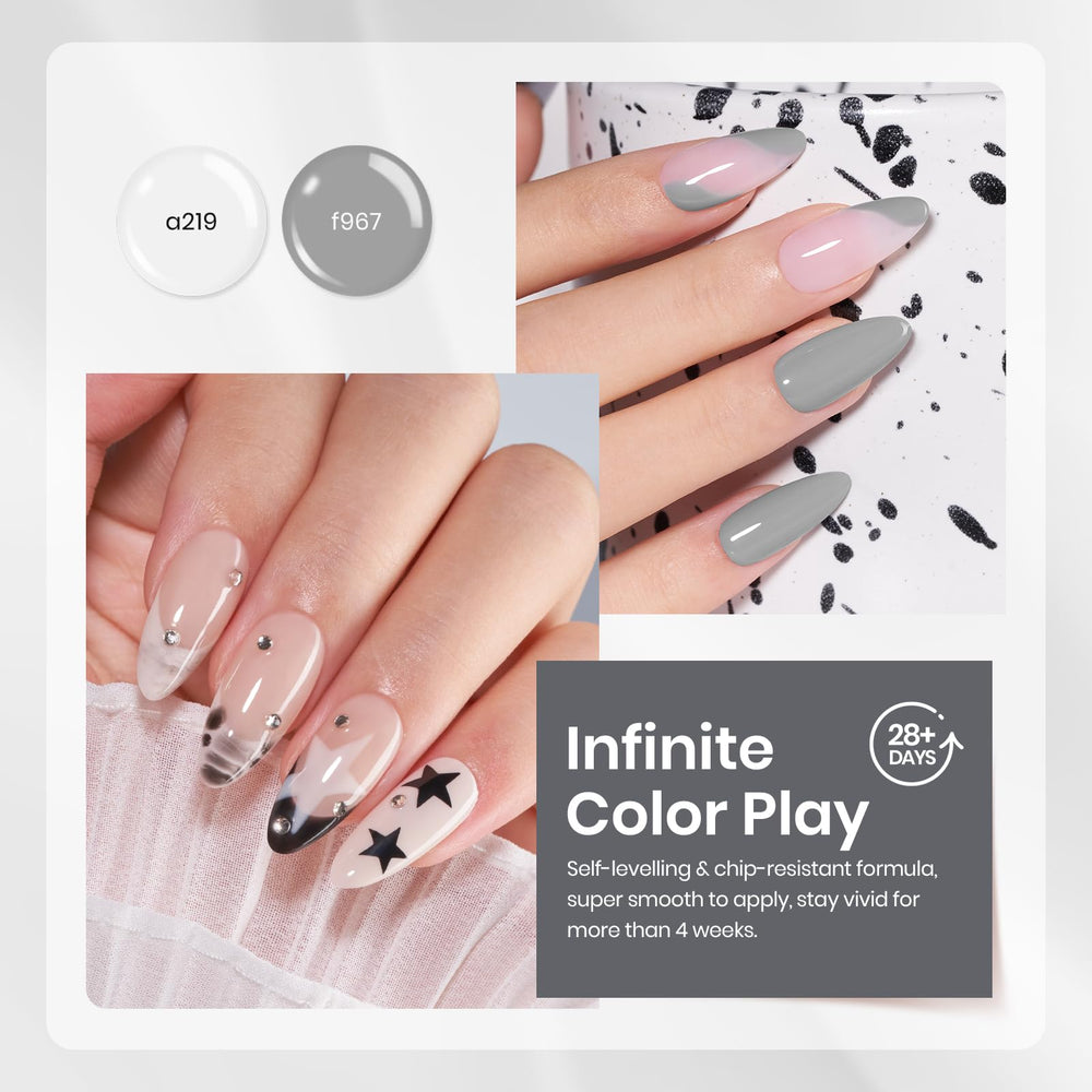 Beetles Vernis Gel blanc lacte sur ongles, finition lumineuse