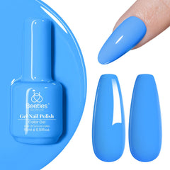 Beetles Vernis Gel bleu clair – flacon prêt à appliquer pour une couleur lumineuse.