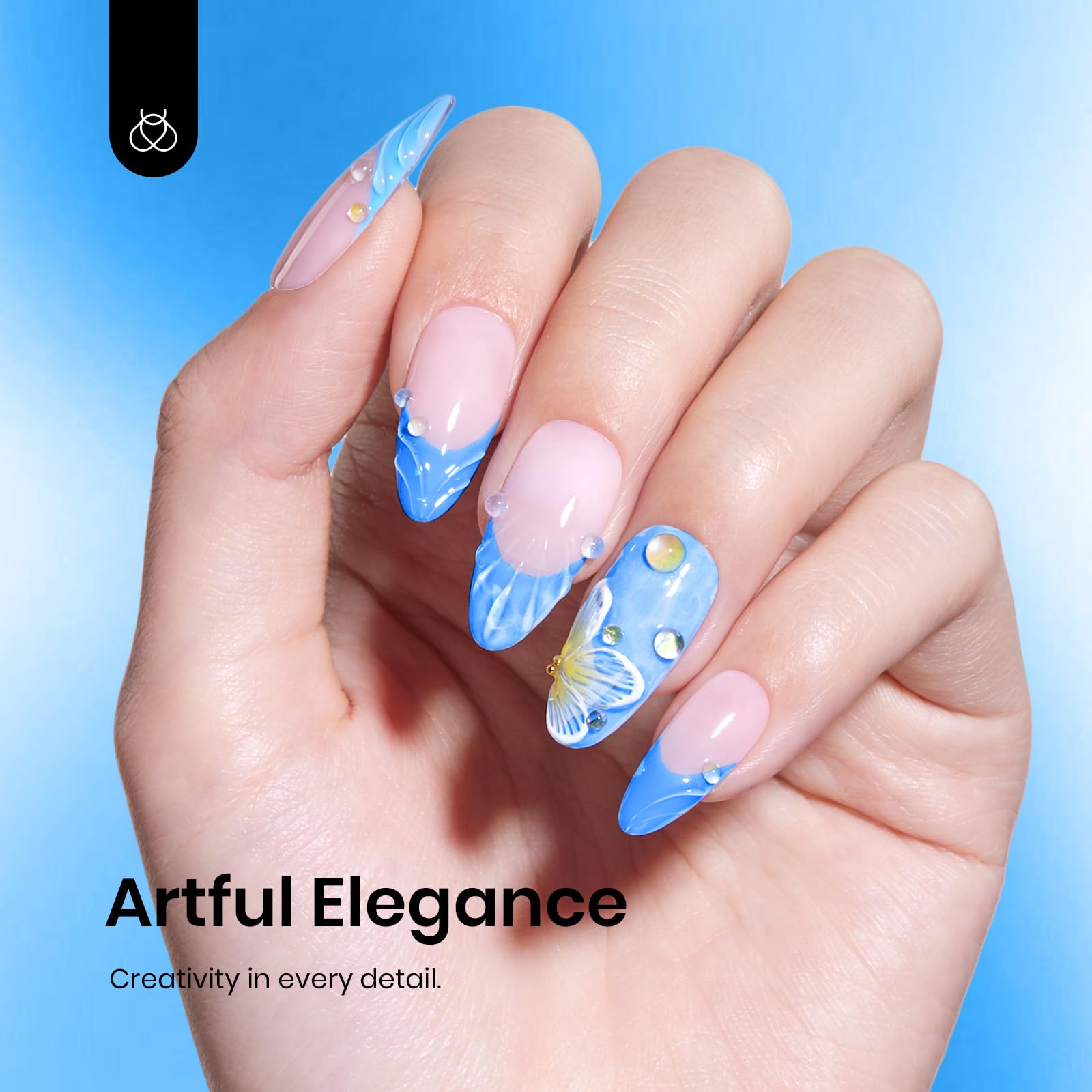 Beetles Vernis Gel bleu clair – lampe UV-LED adaptée pour durcissement rapide.