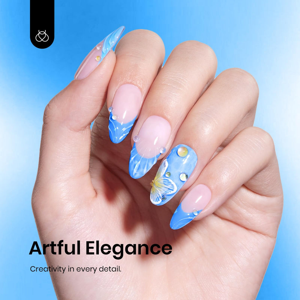 Beetles Vernis Gel bleu clair – lampe UV-LED adaptée pour durcissement rapide.