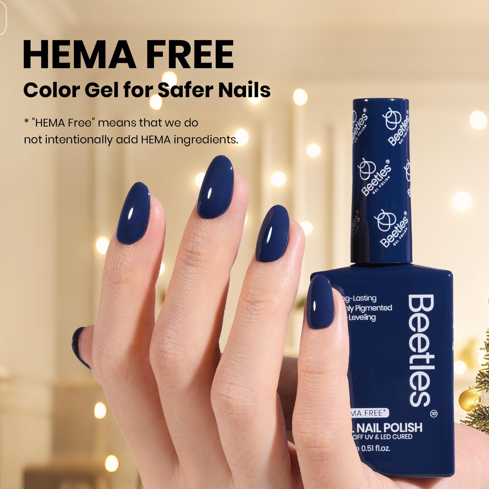 Beetles Vernis Gel bleu marine brillance surface lisse, résultat uniforme en une ou deux couches.