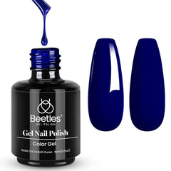 Beetles Vernis Gel Bleu Marine Océan Minuit sur bouteille, application fluide et précise