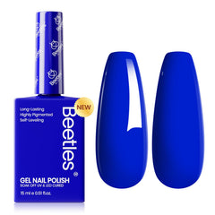 Beetles Vernis Gel Bleu, flacon bleu nuit, couleur précise et durable.