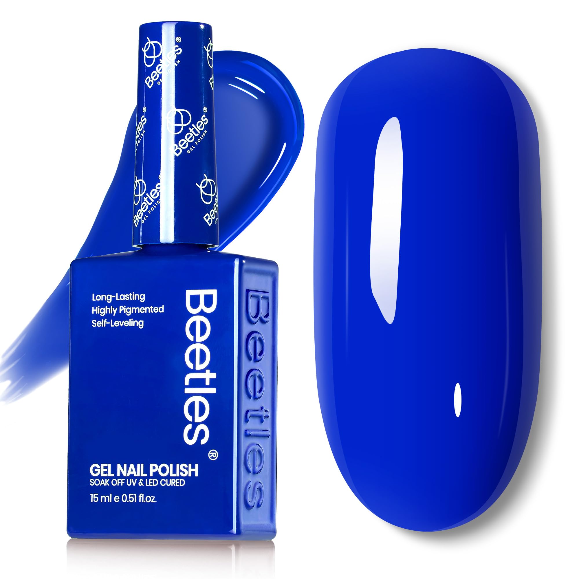 Beetles Vernis Gel bleu roi en flacon 15 ml, couleur vive et durable.