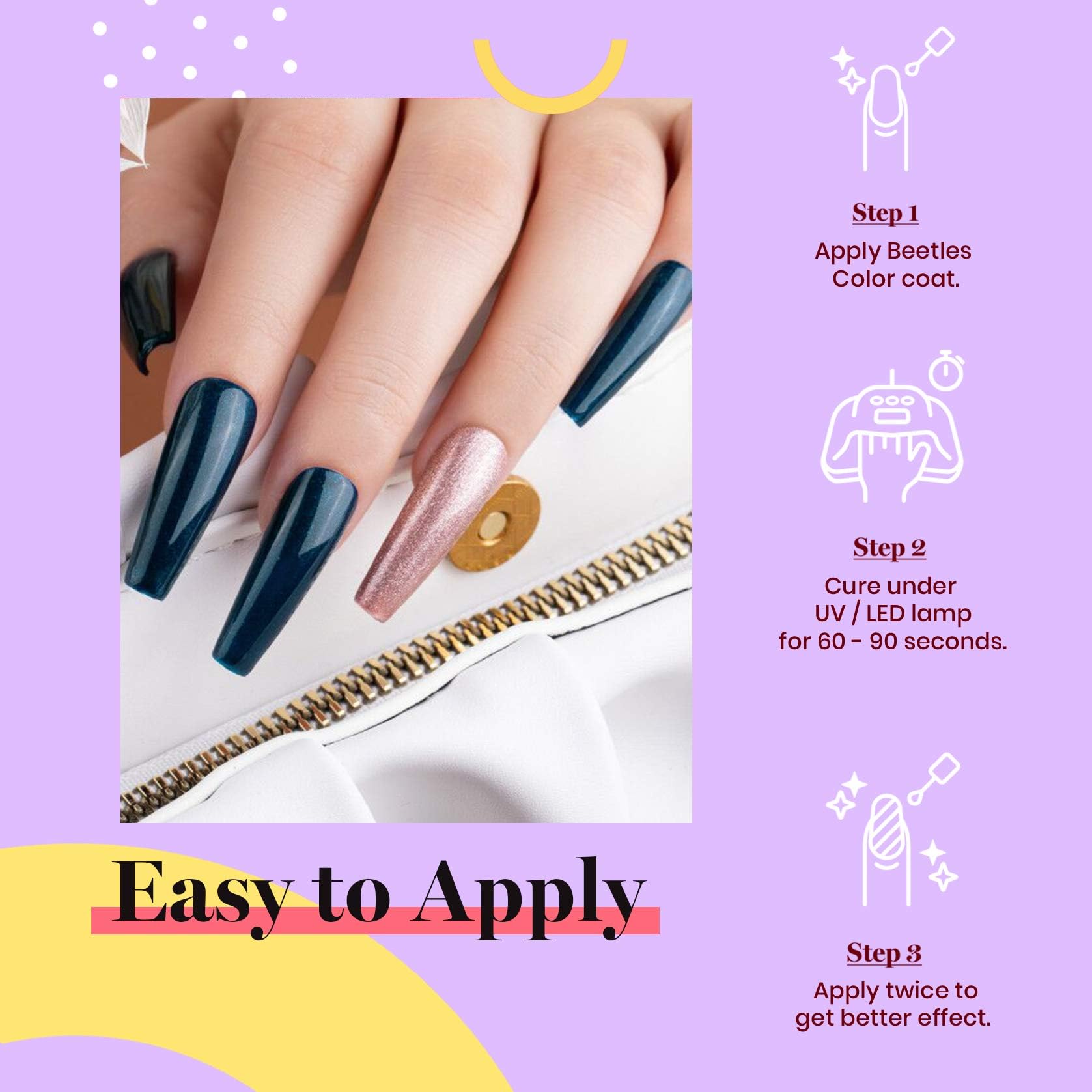 Beetles vernis gel bleu sarcelle foncé, fini lumineux et professionnel.