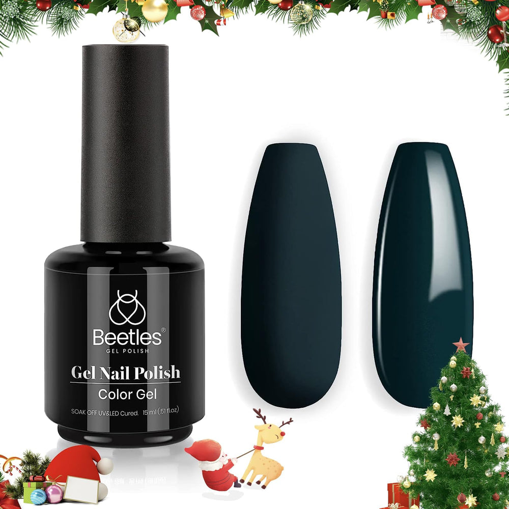 Beetles vernis gel bleu sarcelle foncé, épargne les éclats et les retouches faciles.