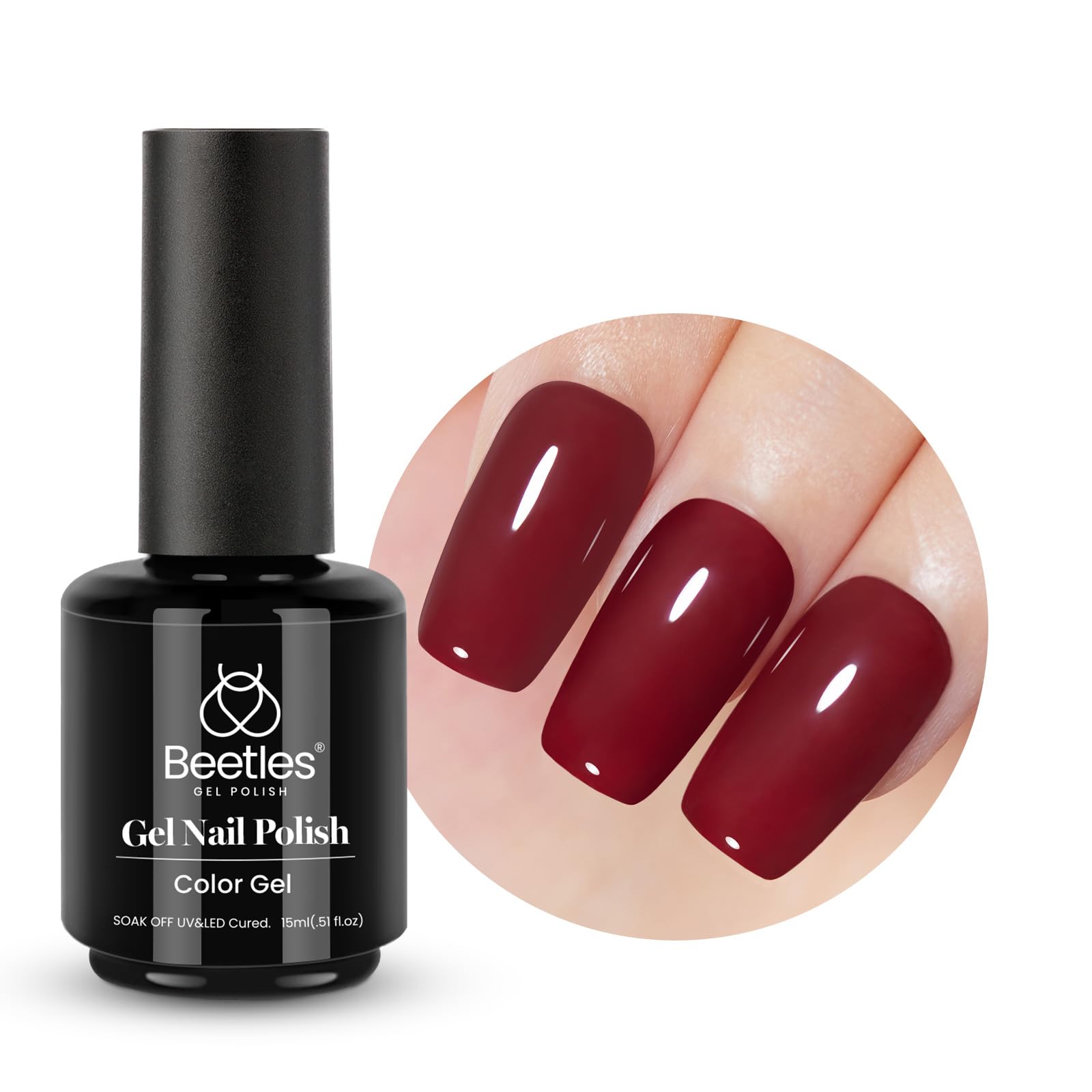 Beetles Vernis Gel Bordeaux, usage quotidien pratique à domicile.