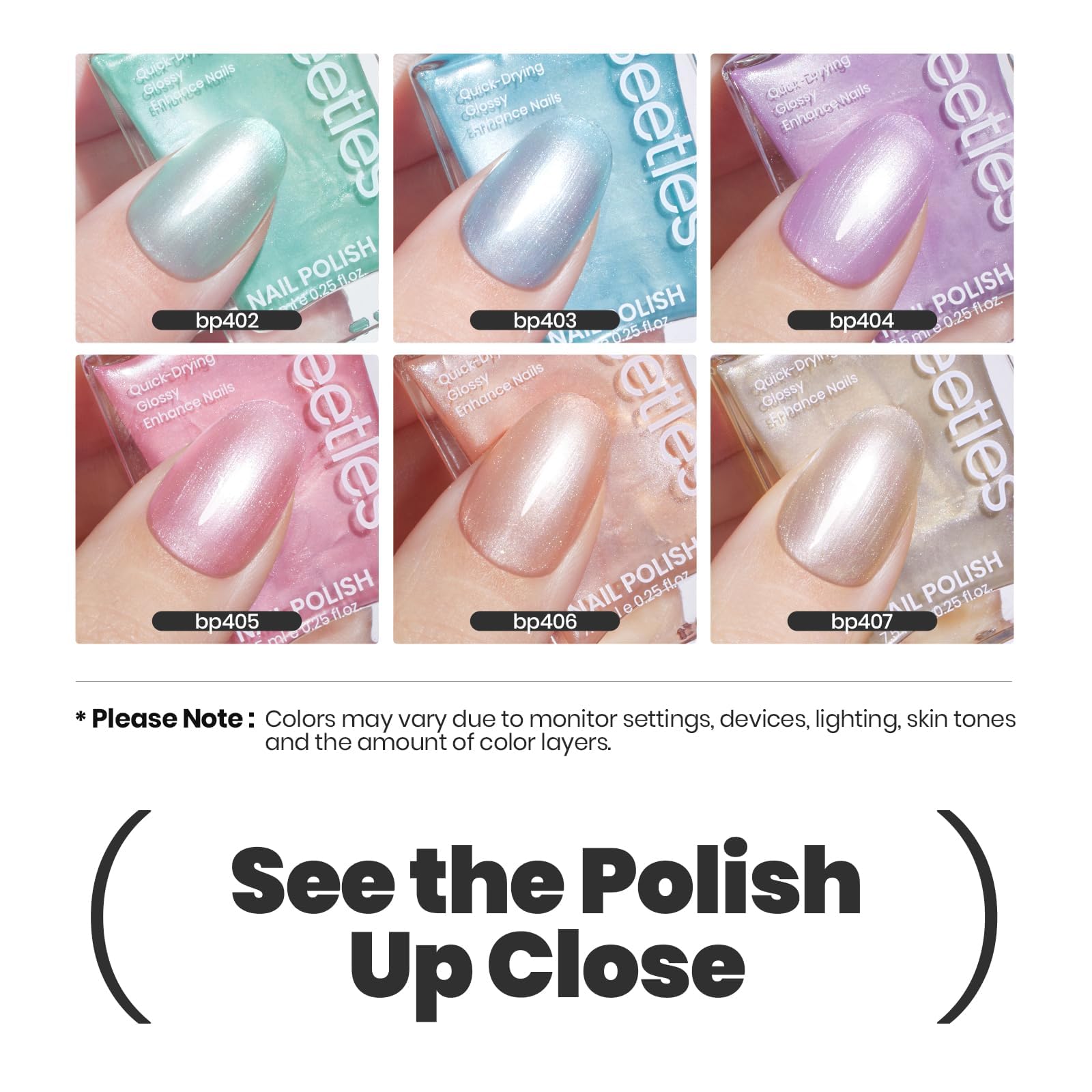 Beetles Gel Polish Bleu pastel, fini brillant et durable.