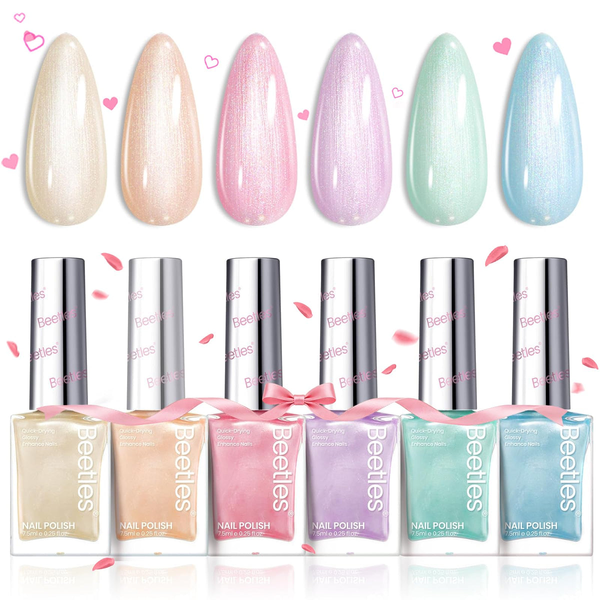 Beetles Gel Polish Rose pastel, sèche rapidement sans lampe.