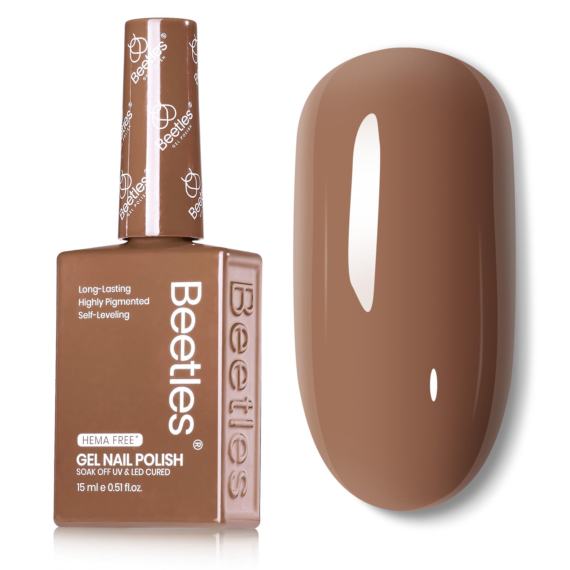 Beetles Gel Polish brun — bouteille pour voir la couleur avec précision.