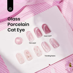 Beetles Vernis Gel œil-de-chat Rose, effet verre pour un look romantique.