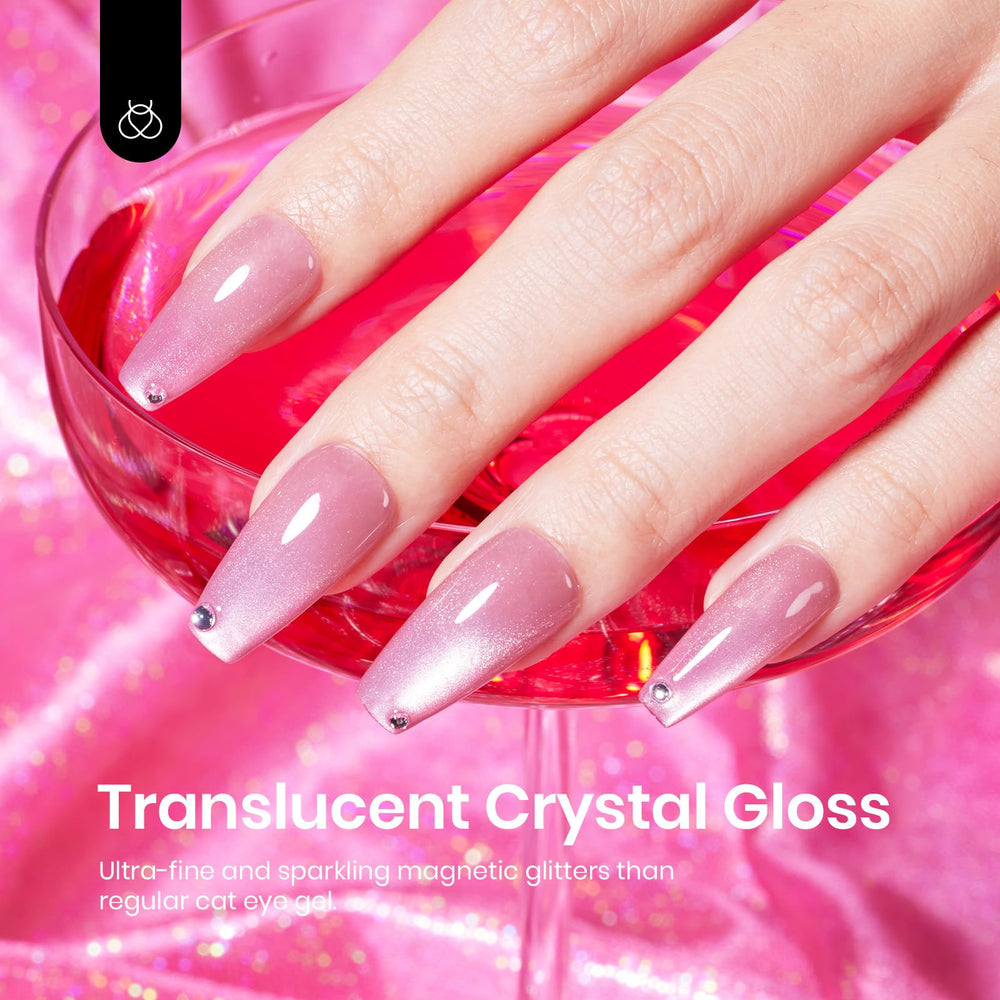 Beetles Vernis Gel œil-de-chat Rose, couleur rose pâle parfaite pour le quotidien.