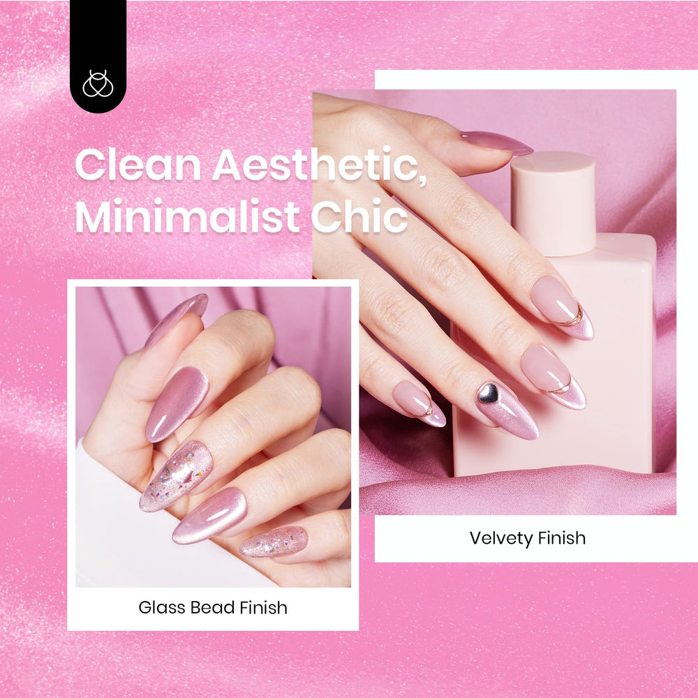 Beetles Vernis Gel œil-de-chat Rose, aimant pour créer l'effet chat œil.