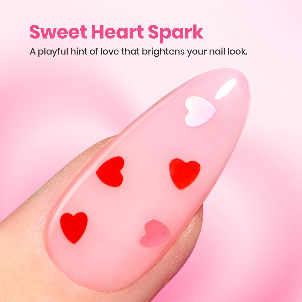 Beetles Gel Coeur Paillettes Rose : paillettes roses brillantes et festives.