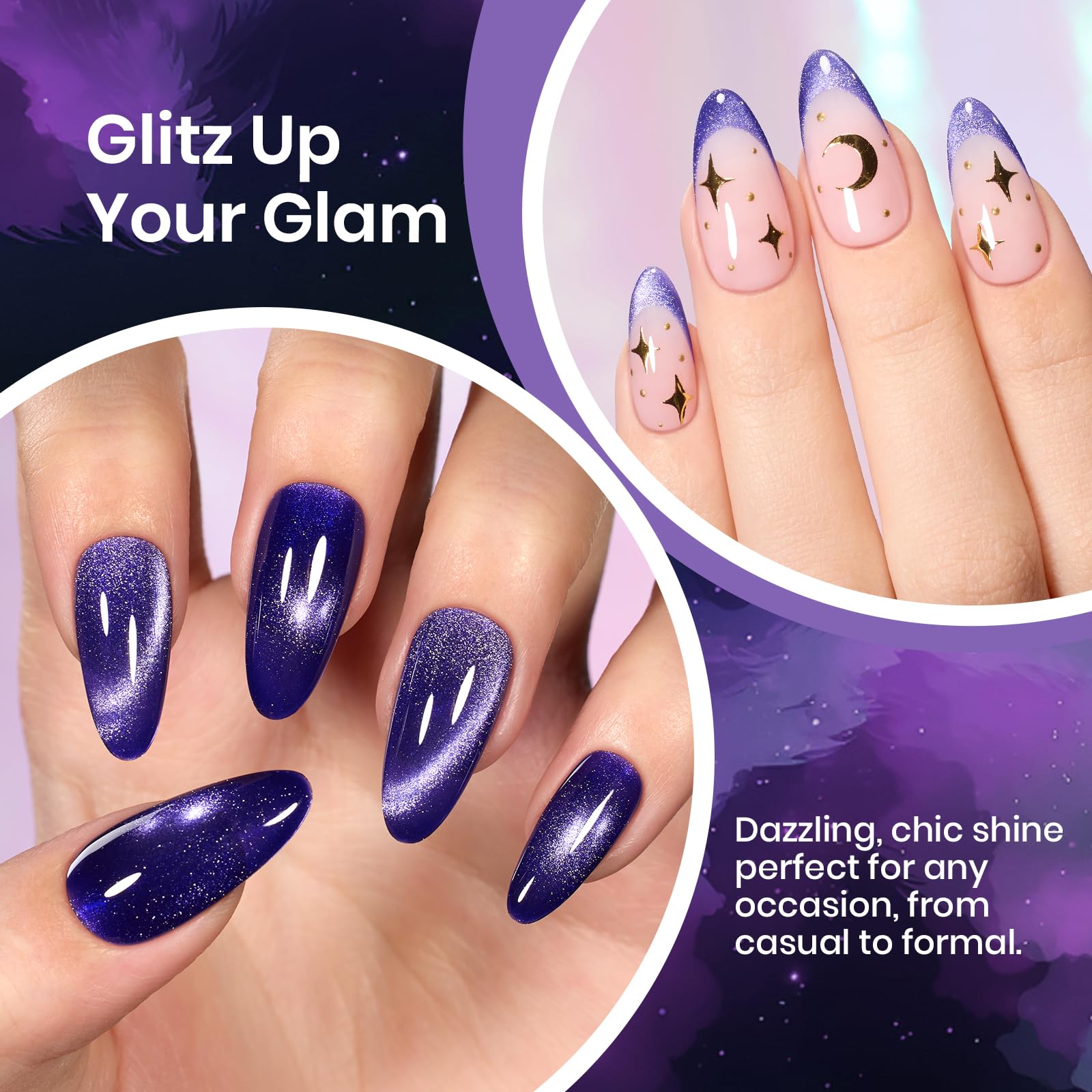Beetles Gel Polish violet longue tenue jusqu’à 28 jours pour ongles éclatants.