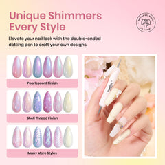 Effet coquillage et brillance délicate sur les ongles avec Beetles.