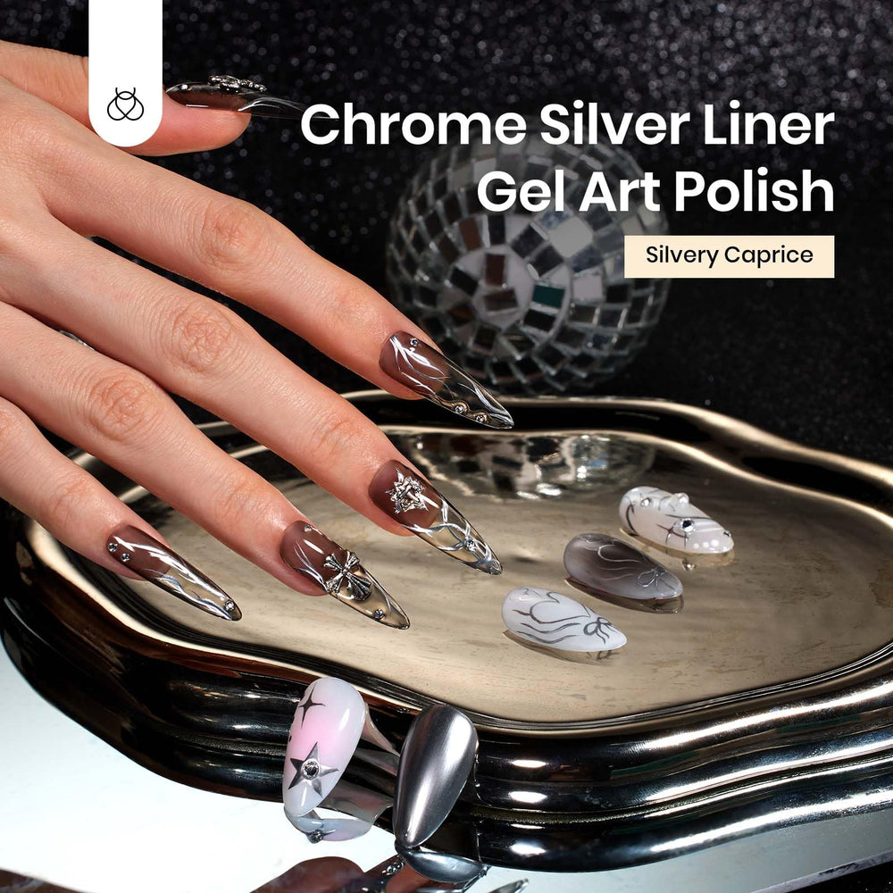 Beetles vernis gel effet miroir argent pour look brillant
