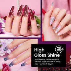 Beetles Gel œil-de-chat doré, scintillement métallique pour un look glamour.