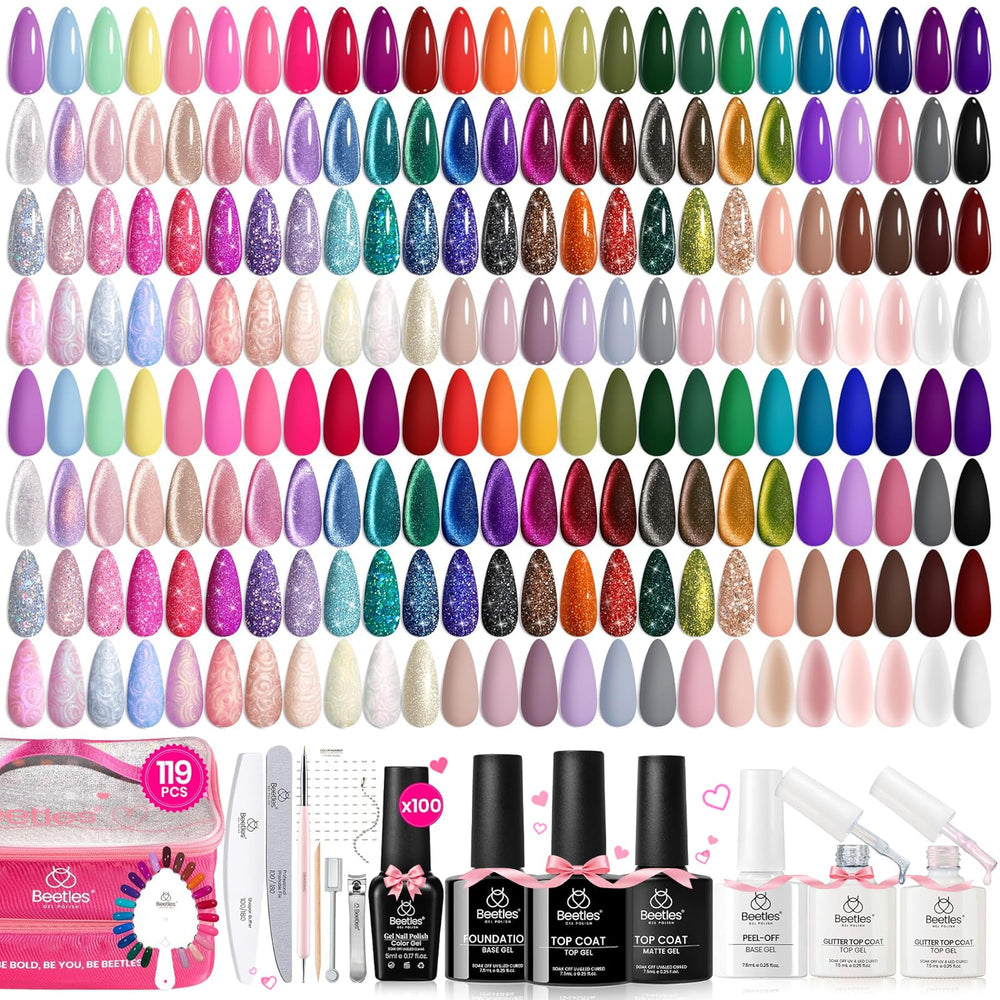 Beetles Gel Polish ensemble de 100 couleurs pour toutes les saisons et brillance longue durée